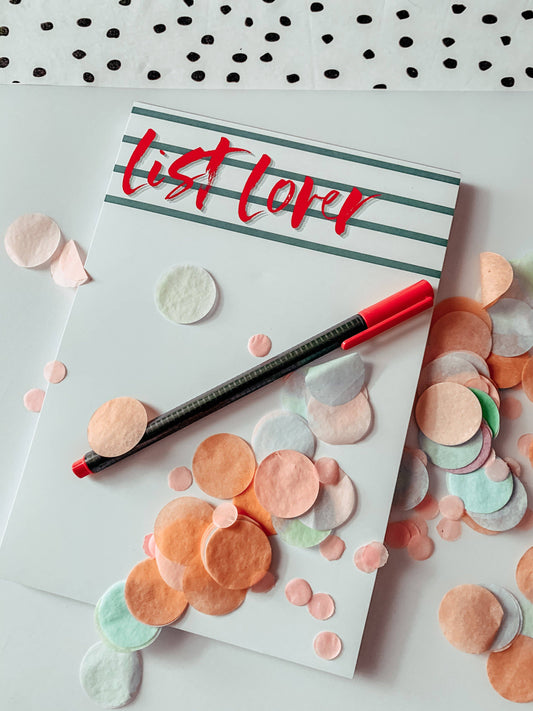 List Lover A5 white notepad fun cute office stationery