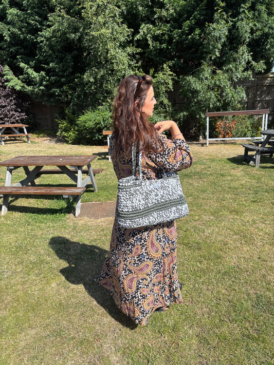 Large Crochet Beach Bag - T-Shirt Yarn