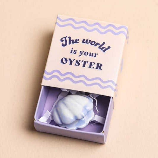 Tiny Matchbox Ceramic Token: Oyster