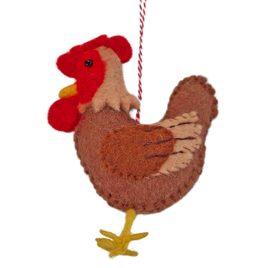 Felt Cockerel Hanging Decoration