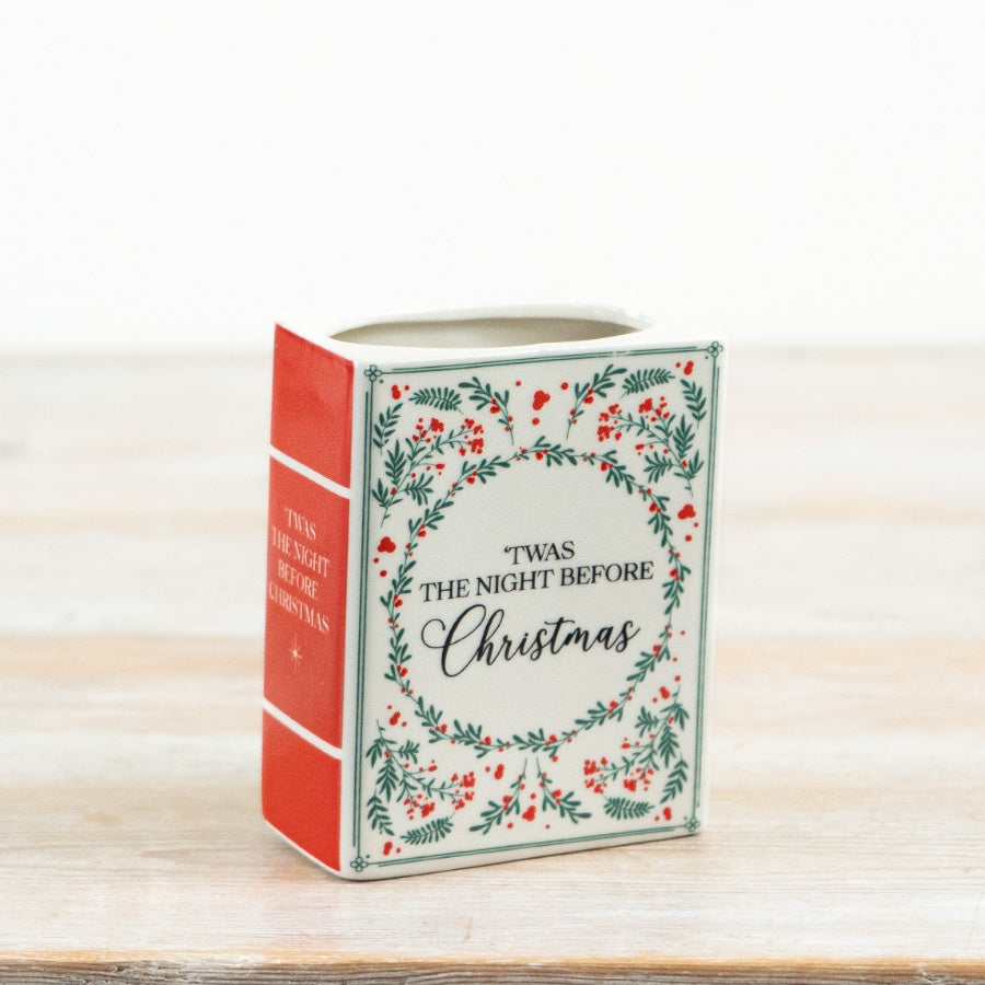 Book Vase: Twas the Night Before Christmas | Ceramic Christmas Book Vase 10.5cm