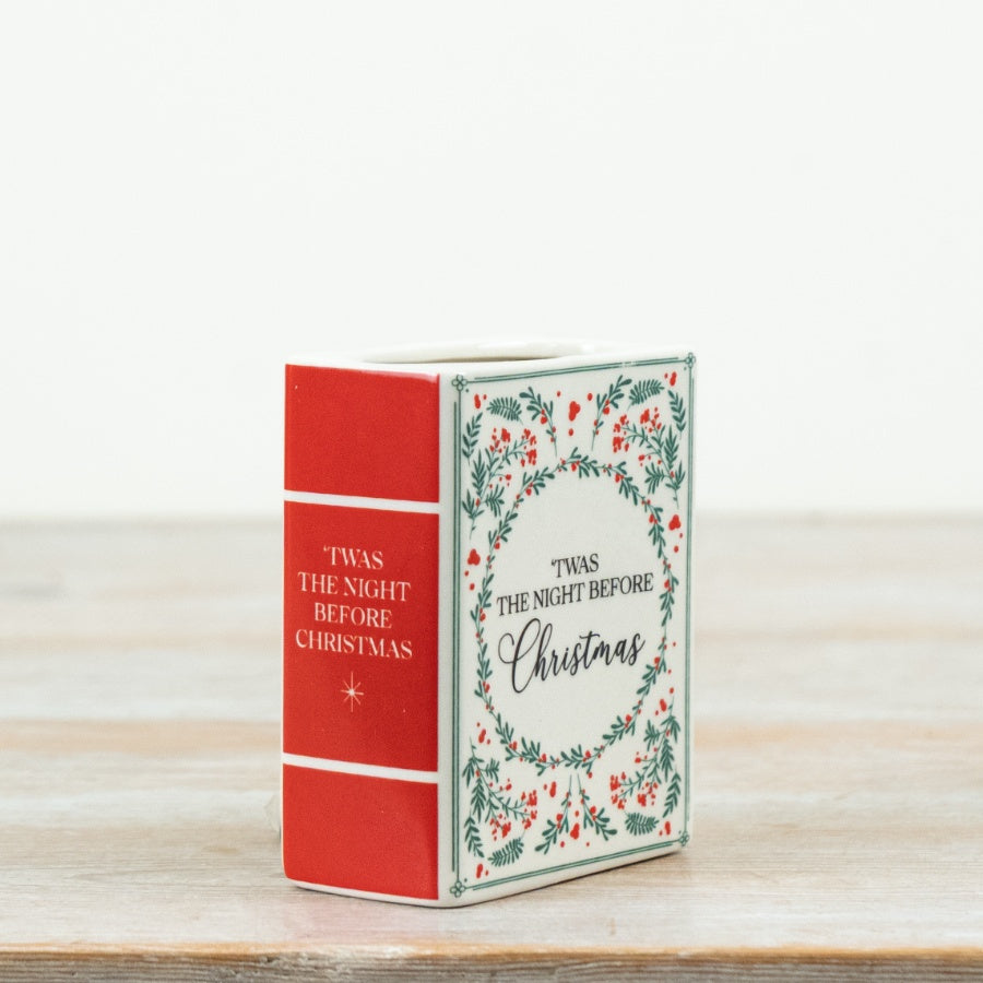 Book Vase: Twas the Night Before Christmas | Ceramic Christmas Book Vase 10.5cm