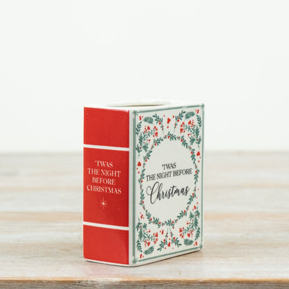 Book Vase: Twas the Night Before Christmas | Ceramic Christmas Book Vase 10.5cm