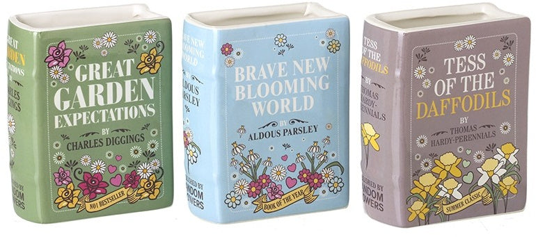 Botanical Book Pen Pot | Mini Plant Pot | Book Lover Desk Decor