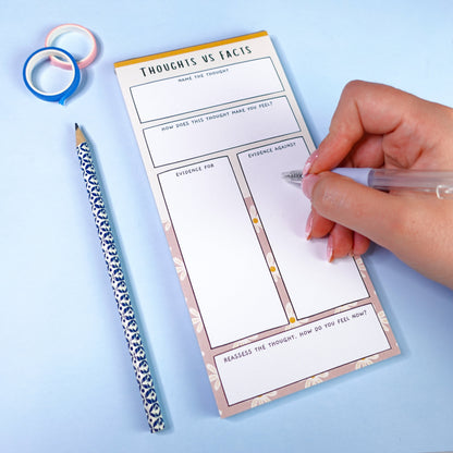 Thoughts vs Facts Notepad - Challenge Negative Thoughts