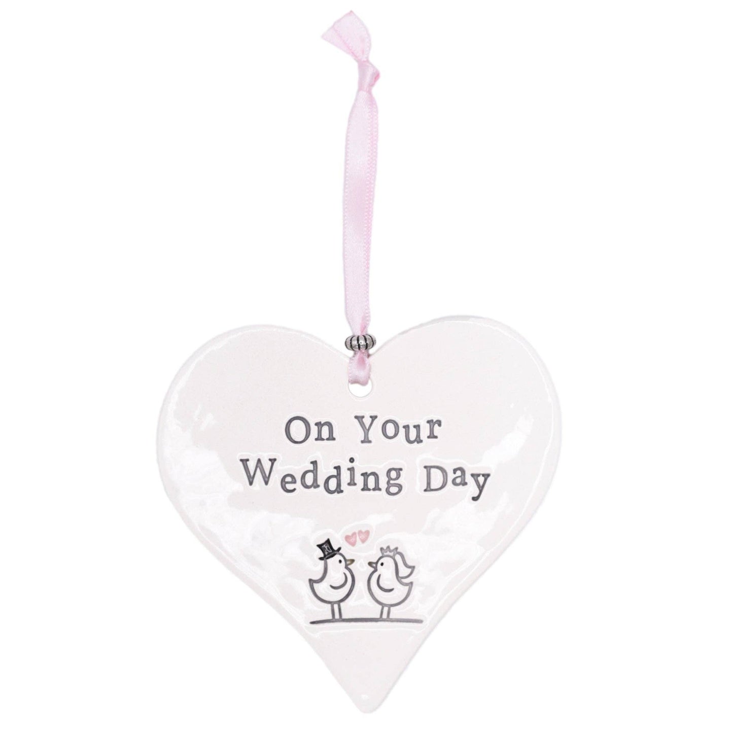 On Your Wedding Day Mr & Mrs: Ceramic Hanging Heart