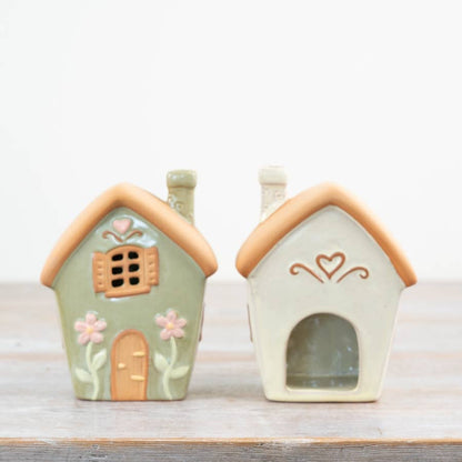 Fairy House Tealight Holder | Pastel Cottage Candle Holder Decor