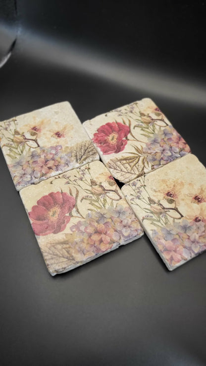 Handmade Stone coaster set | Natural stone placemats