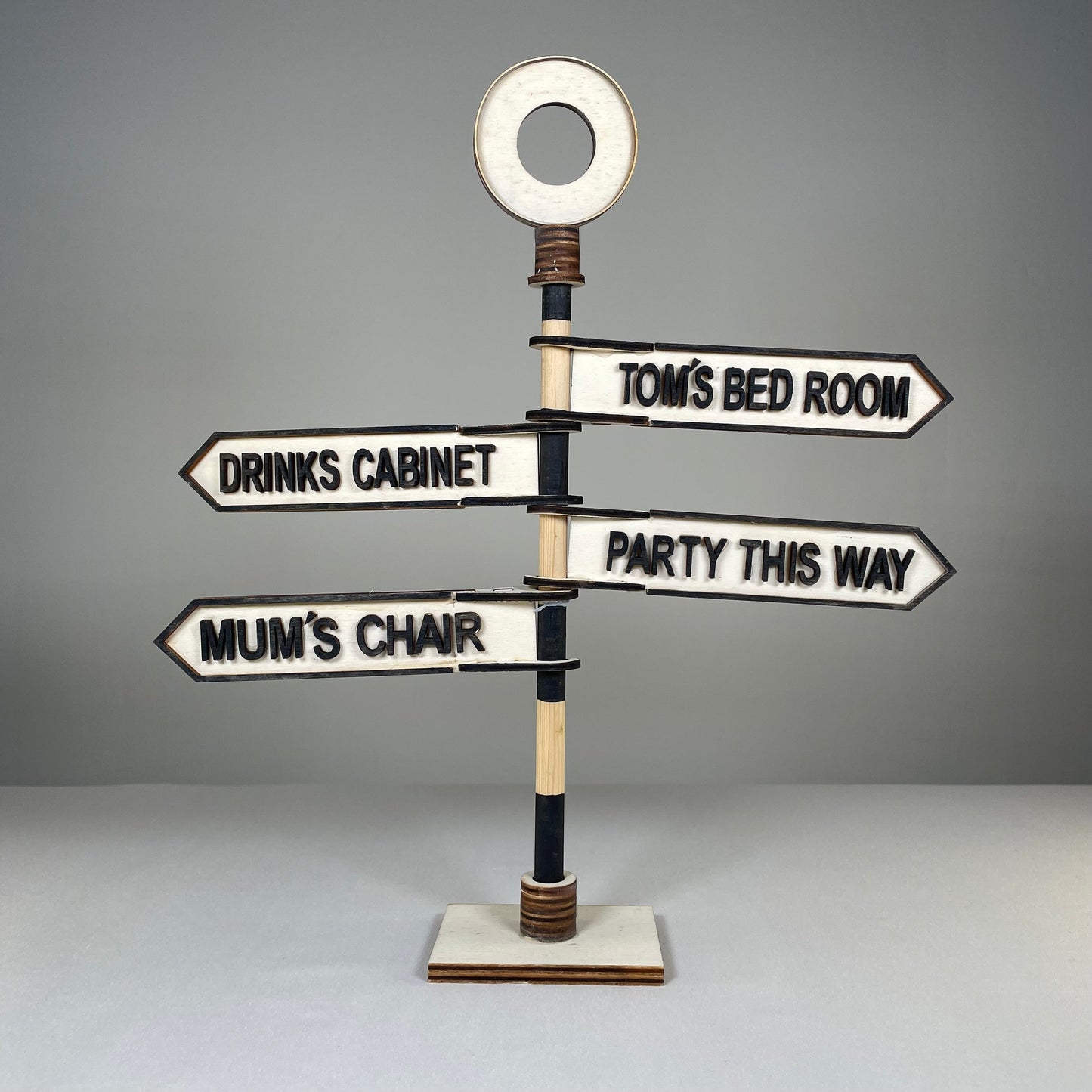 Christmas Direction Sign - Handmade Ornament by Curious Rabbit ®