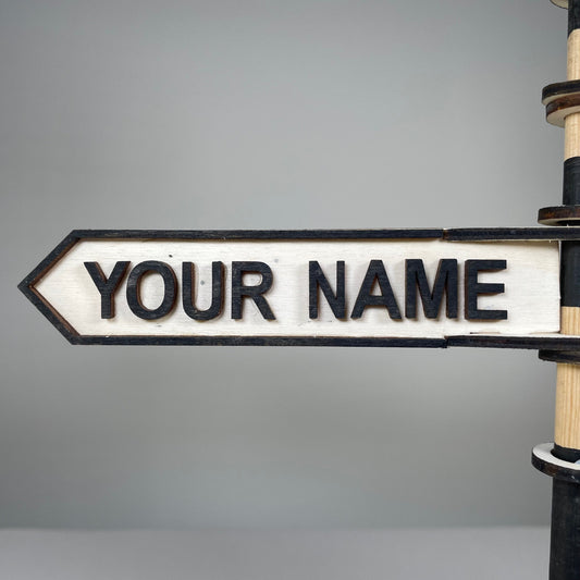 Christmas Direction Sign - Handmade Ornament by Curious Rabbit ®