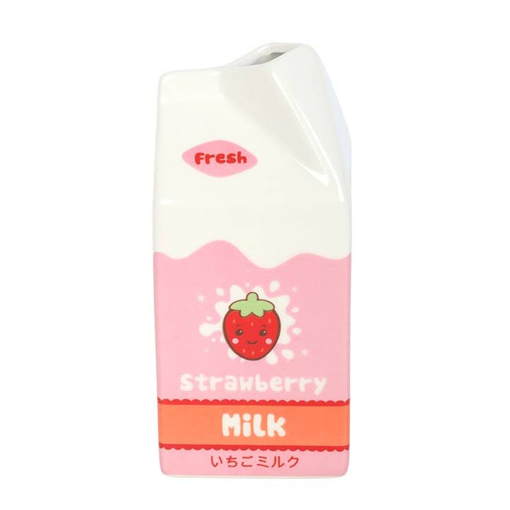Flower Vase: Strawberry Milk sweet kawaii drink carton