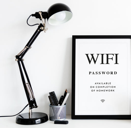 A4 'WIFI Password Available After Completion of Homework' Print