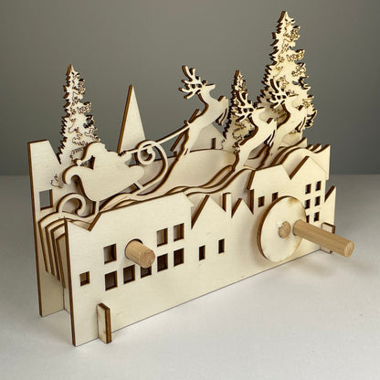 Mechanical Santa Sleigh Model - Flatpack Model Kit by Curious Rabbit ®