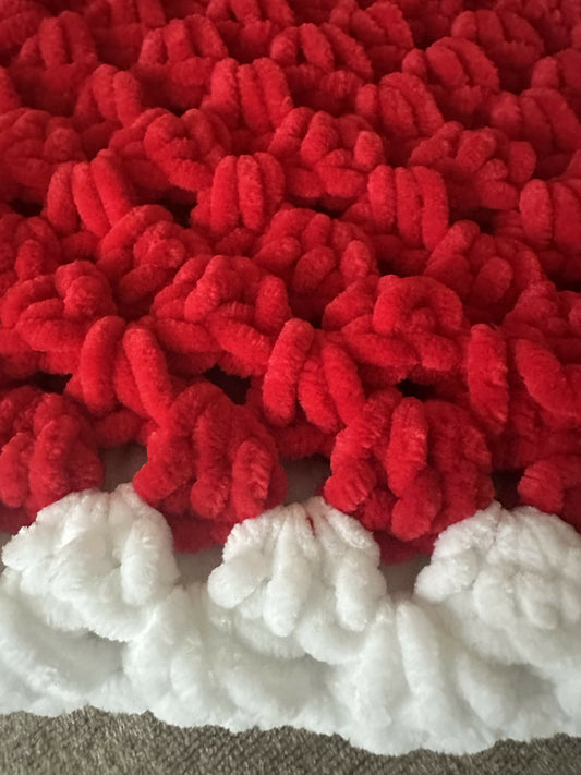 Handmade Christmas baby pram blanket