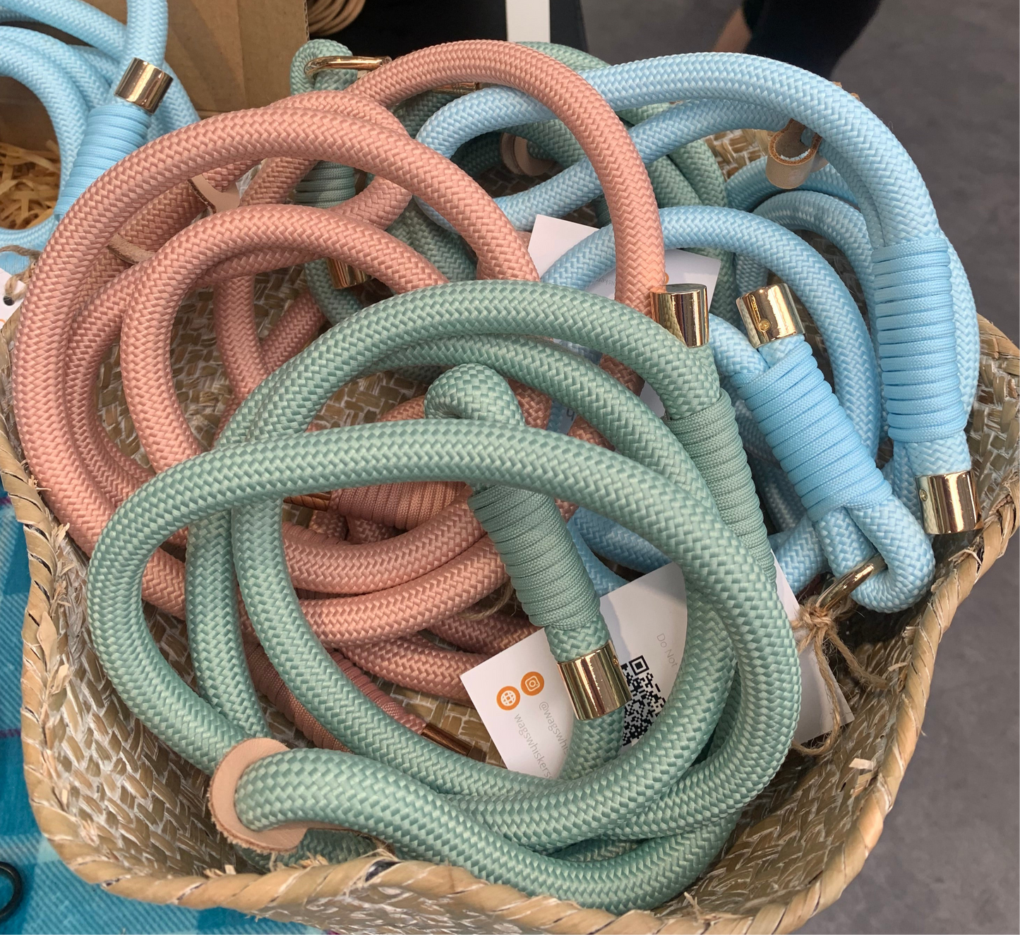 Pink Rope Dog Leash Flexible and Lightweight