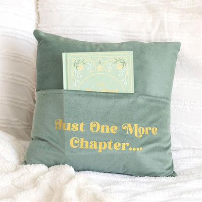Cushion with Book Pocket: Just One More Chapter