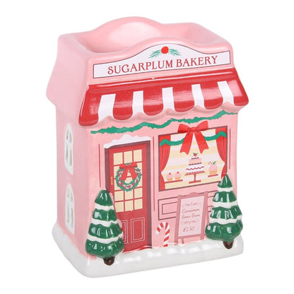 Sugarplum Bakery Oil Burner | Pink Christmas Ceramic House Wax Melt Burner