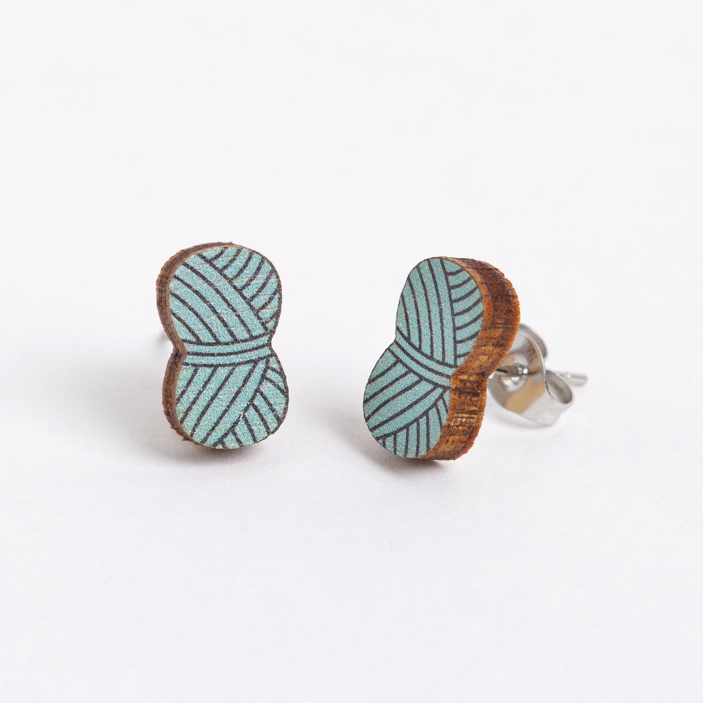 Ball of Yarn Wooden Earrings - Creative Gift