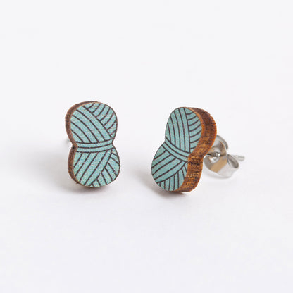 Ball of Yarn Wooden Earrings - Creative Gift