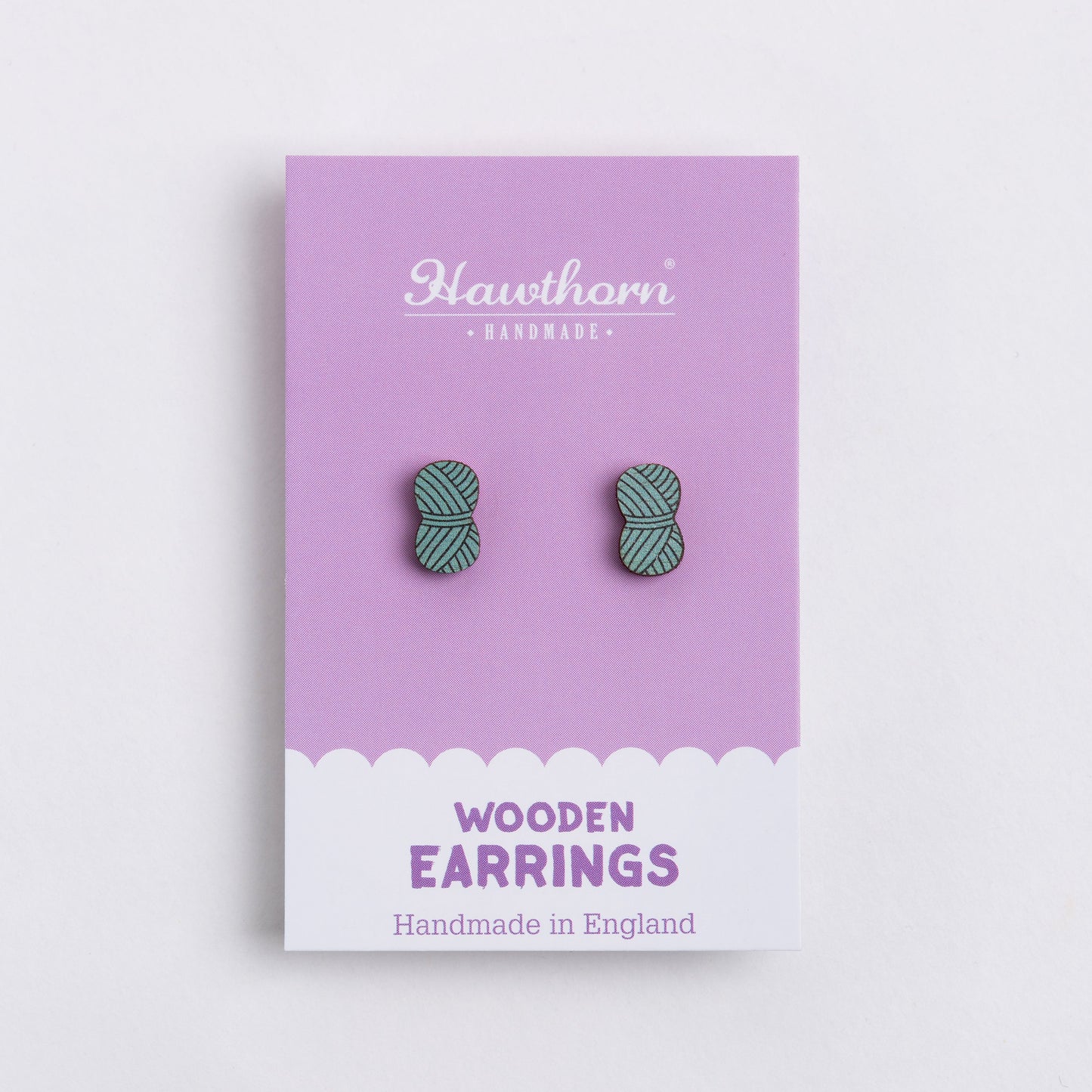 Ball of Yarn Wooden Earrings - Creative Gift