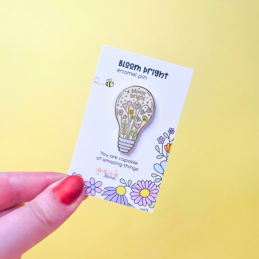 Bloom Bright Gold Enamel Pin