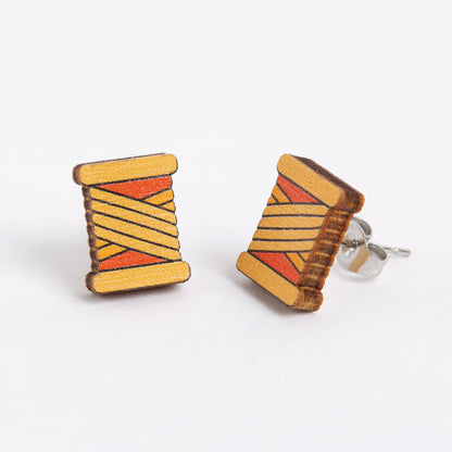 Bobbin Wooden Earrings - Creative Gift