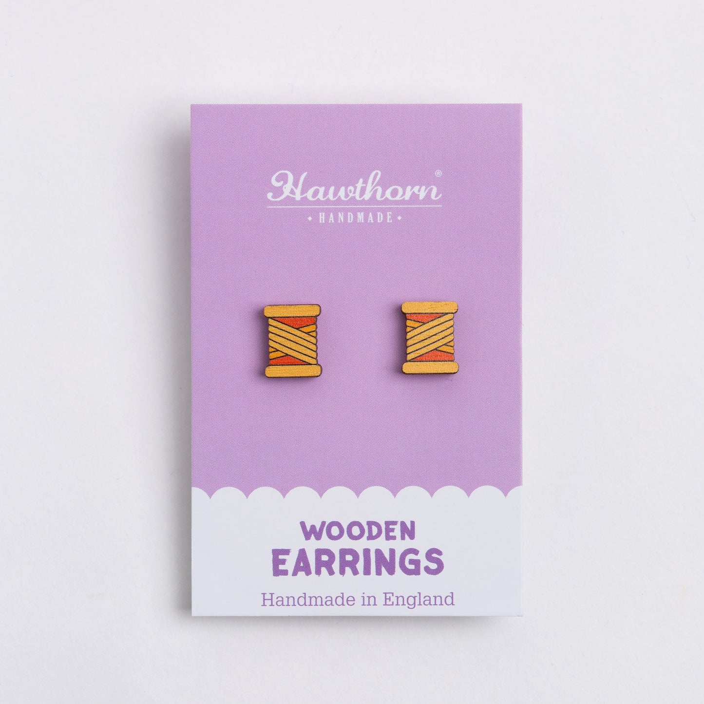 Bobbin Wooden Earrings - Creative Gift