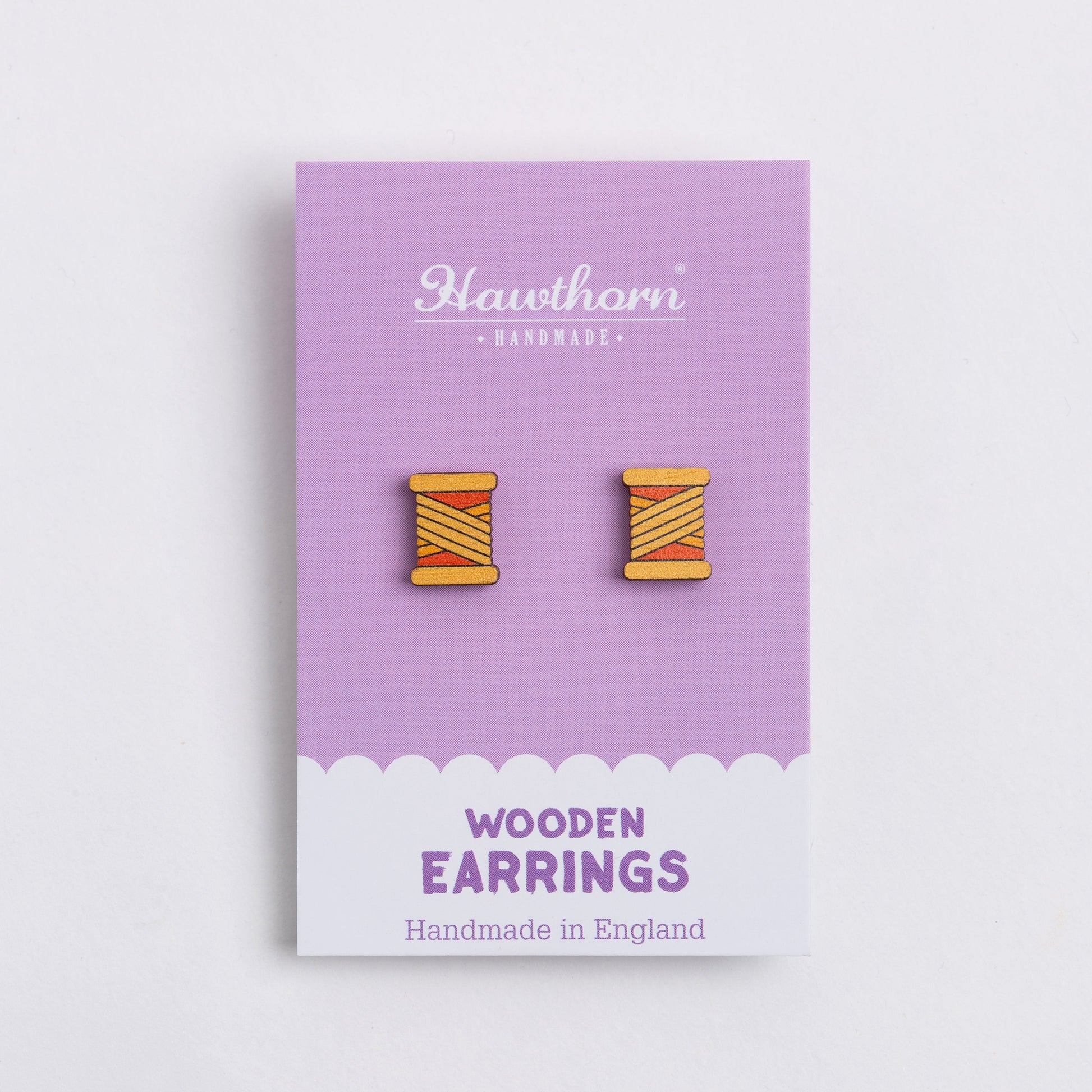 Bobbin Wooden Earrings - Creative Gift