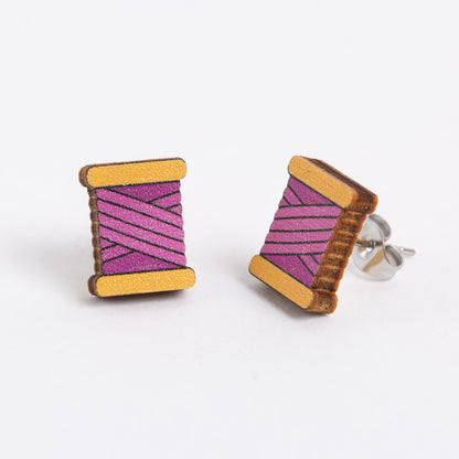 Bobbin Wooden Earrings - Creative Gift
