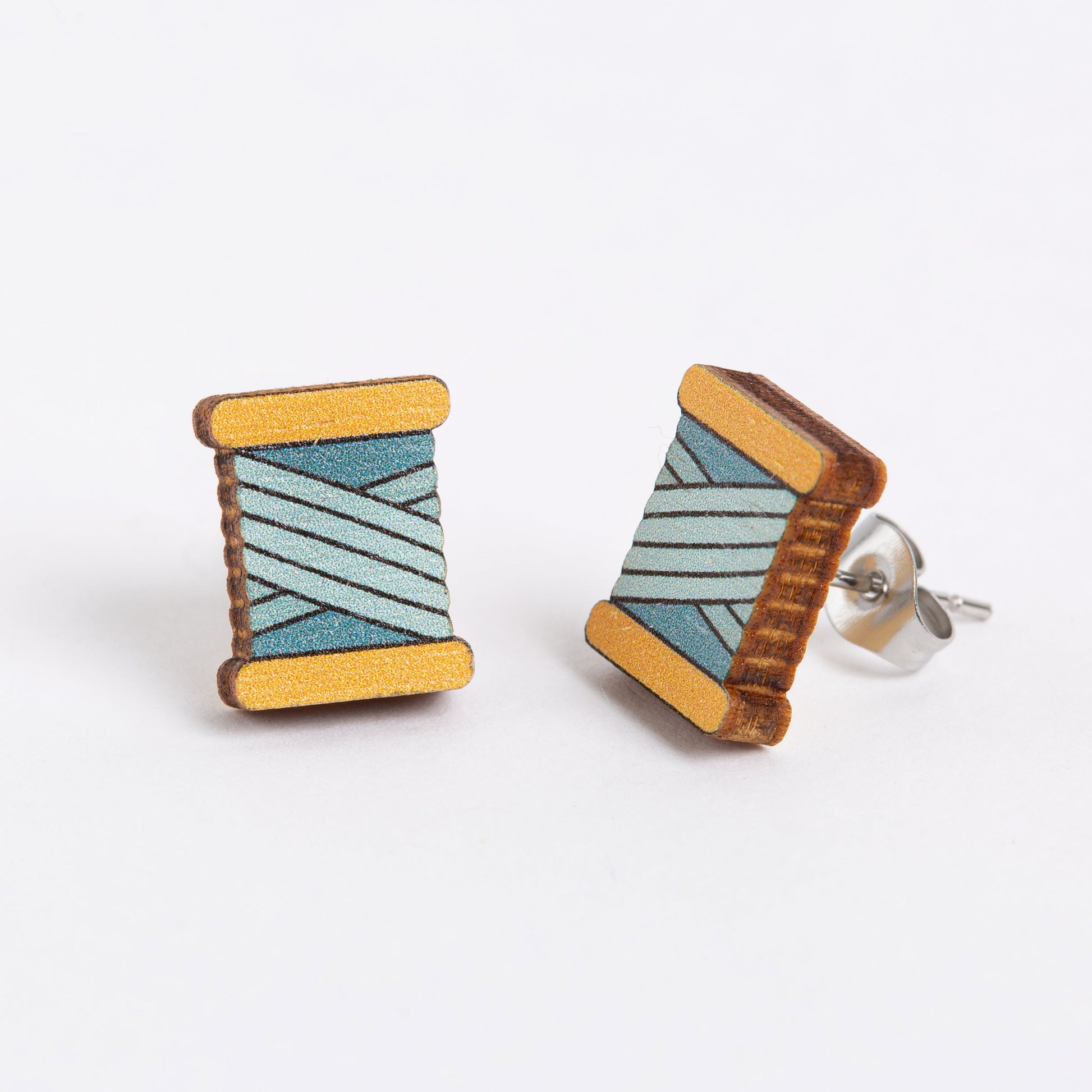 Bobbin Wooden Earrings - Creative Gift