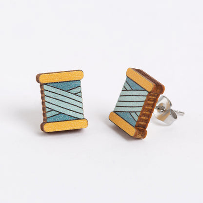 Bobbin Wooden Earrings - Creative Gift