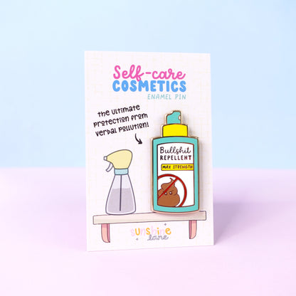 Bullshit Repellent Gold Enamel Pin