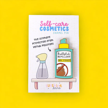 Bullshit Repellent Gold Enamel Pin