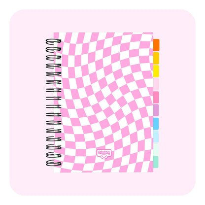 Academic Undated Spiral Journal Standard Pink Checkers