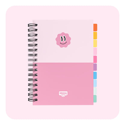 Academic Undated Spiral Journal Standard Pink Duo
