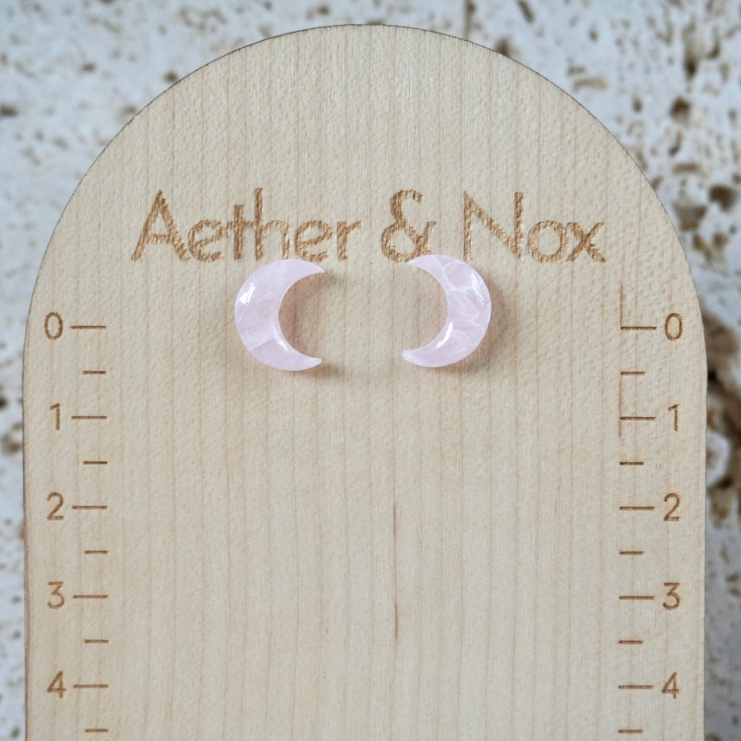 Quartz Moon Stud