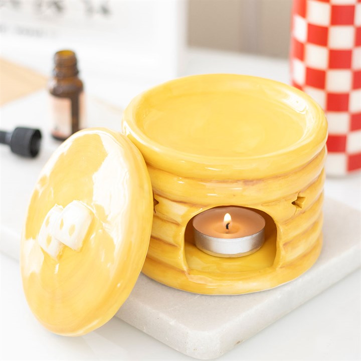 Pancake Stack Oil Burner | Ceramic Wax Melt Burner with Lid