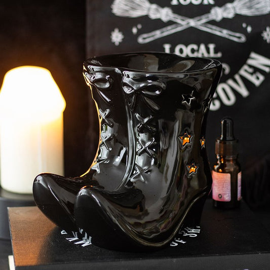 Witch Boots Oil Burner – Star Cut-Out Ceramic Burner