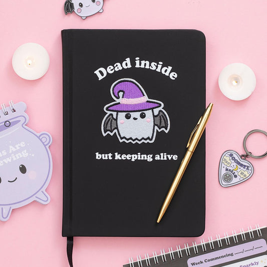 Dead Inside But Keeping Alive Guided Mindfulness Journal | Gothic Self Care Journal | A5 Prompted Wellness Notebook