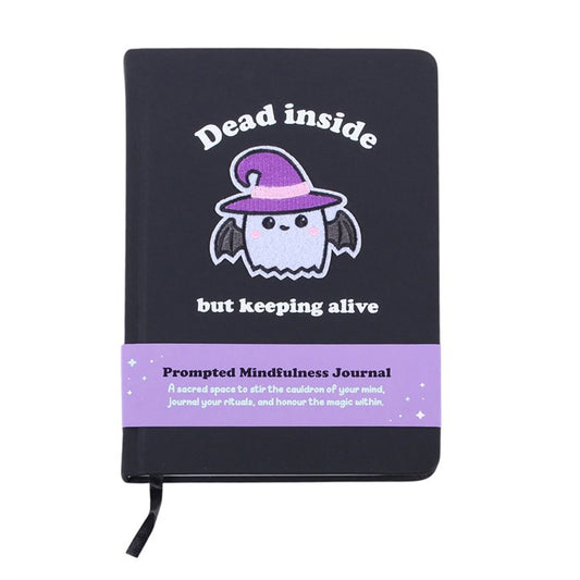 Dead Inside But Keeping Alive Guided Mindfulness Journal | Gothic Self Care Journal | A5 Prompted Wellness Notebook