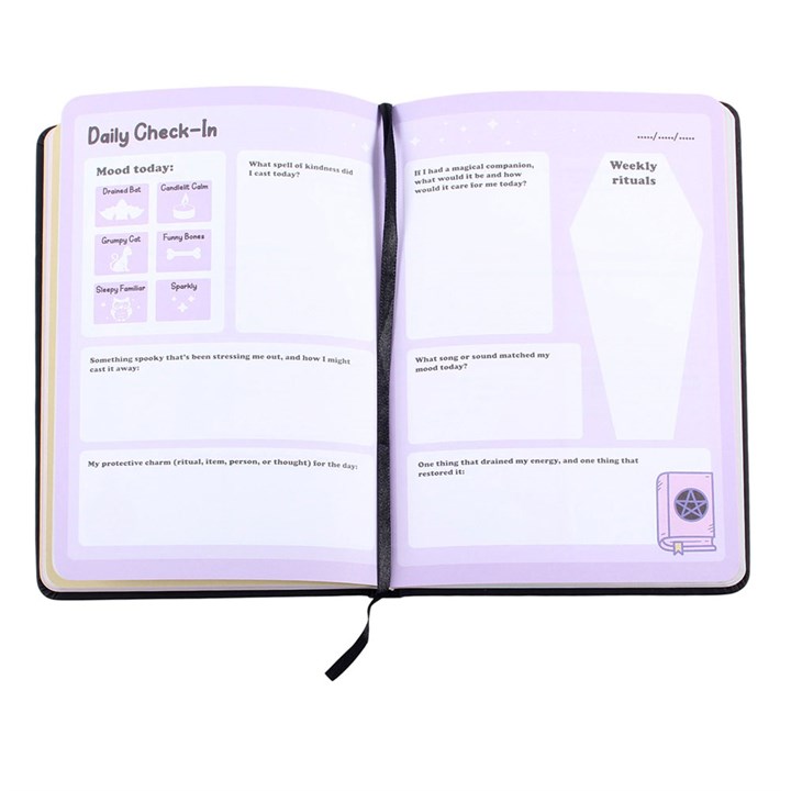 Dead Inside But Keeping Alive Guided Mindfulness Journal | Gothic Self Care Journal | A5 Prompted Wellness Notebook