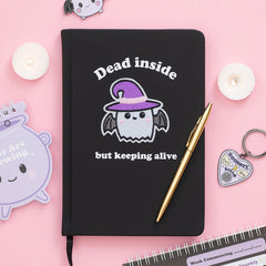 Dead Inside But Keeping Alive Guided Mindfulness Journal | Gothic Self Care Journal | A5 Prompted Wellness Notebook