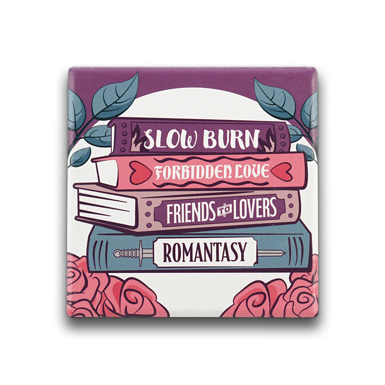Slow burn. Forbidden love. Friends to lovers. Romantasy Ceramic Coaster
