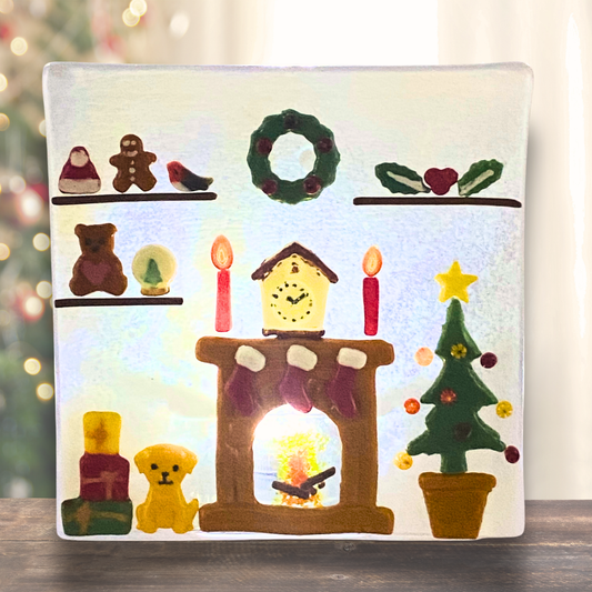 Fused glass Christmas fireplace tealight holder workshop Saturday, 7th November