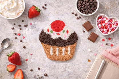 Coffee & Cupcake Punch Needle Coaster CUPCAKE