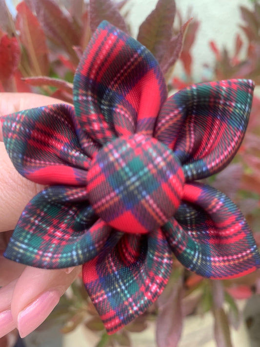 Tartan Flower Collar Accessory