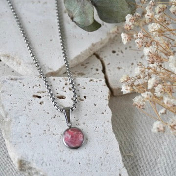 Precious Small Pendant Ruby Red Silver