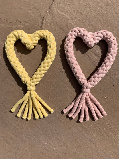 Handmade Dog Toy Rope Love Heart