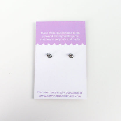 Tape Measure Wooden Earrings - Sewing Gift