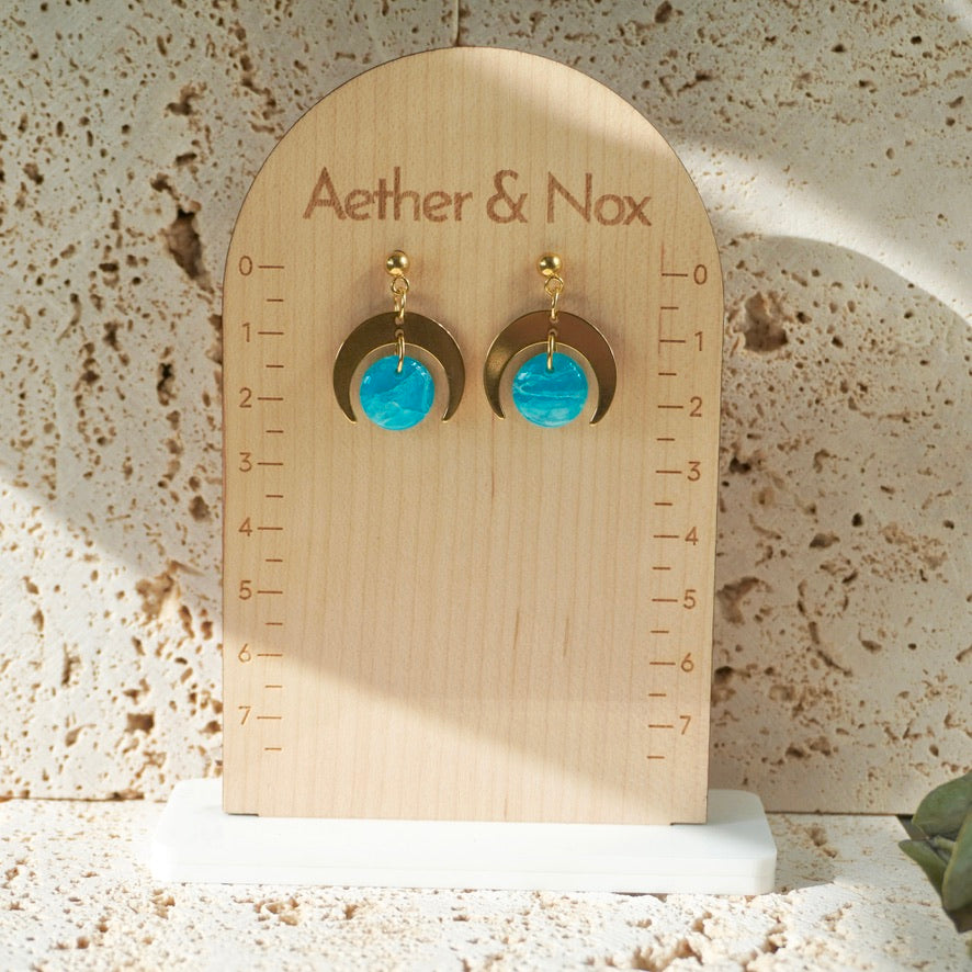 Quartz Stud Downward Moon